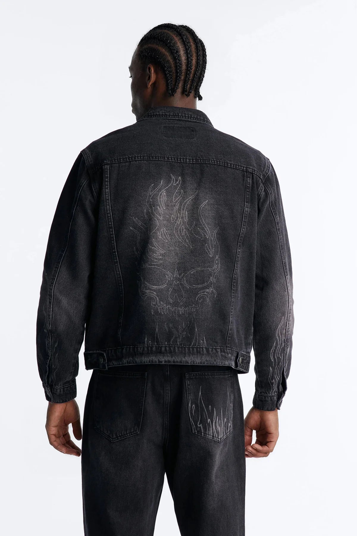 Cropped Hellfire Denim Trucker Jacket