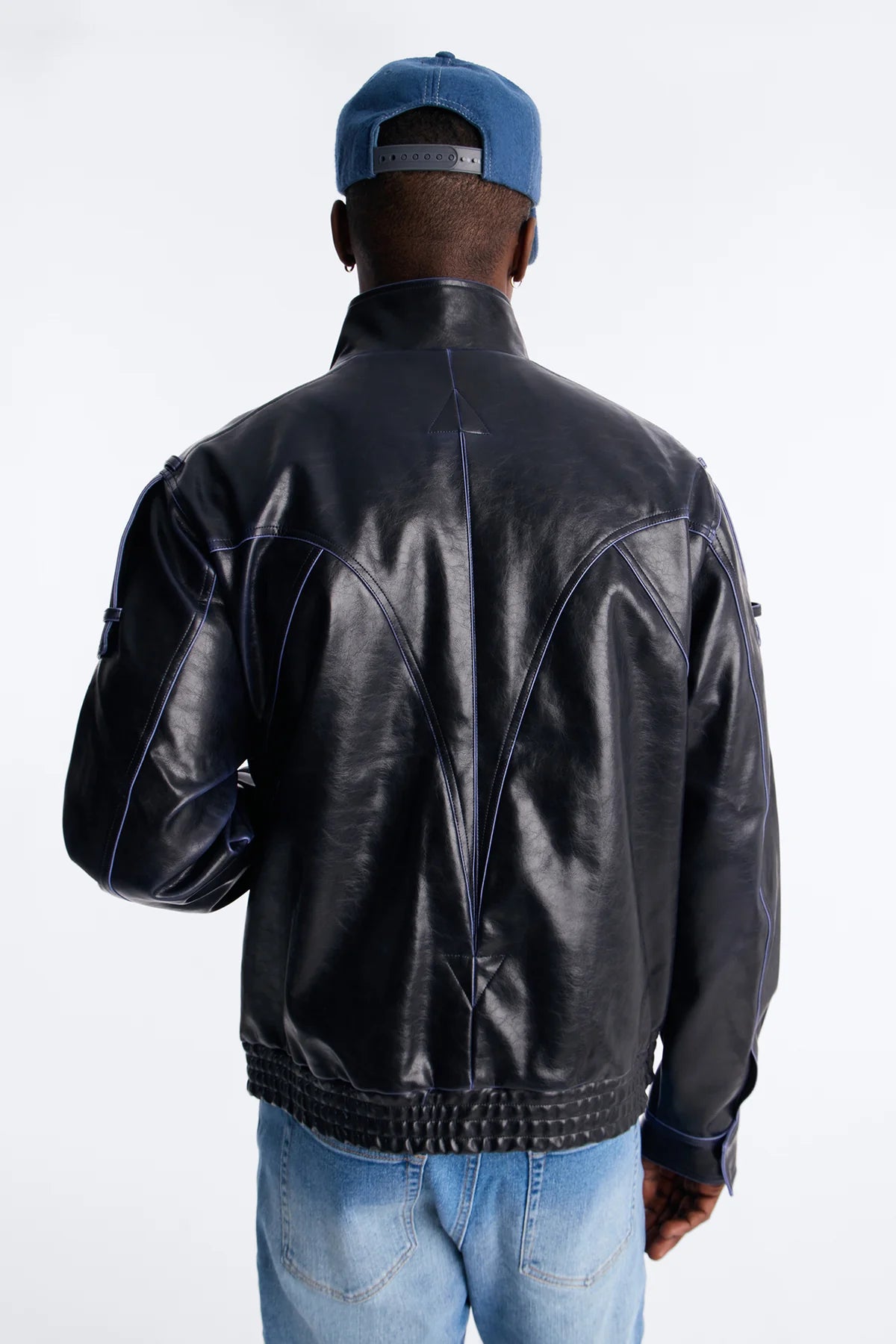 Pressure Reactive Faux Leather Moto Jacket