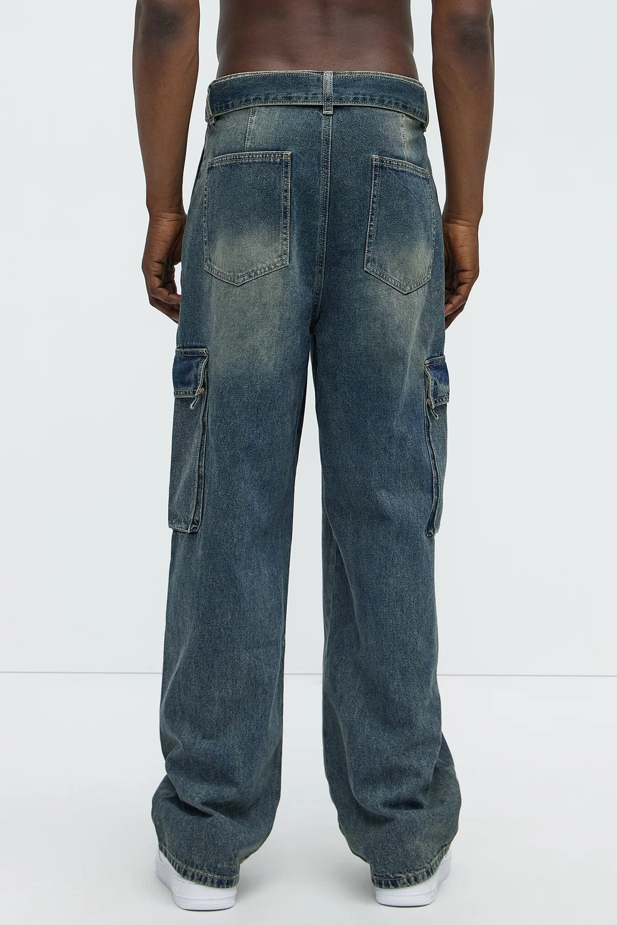Tied Up Cargo Baggy Jeans
