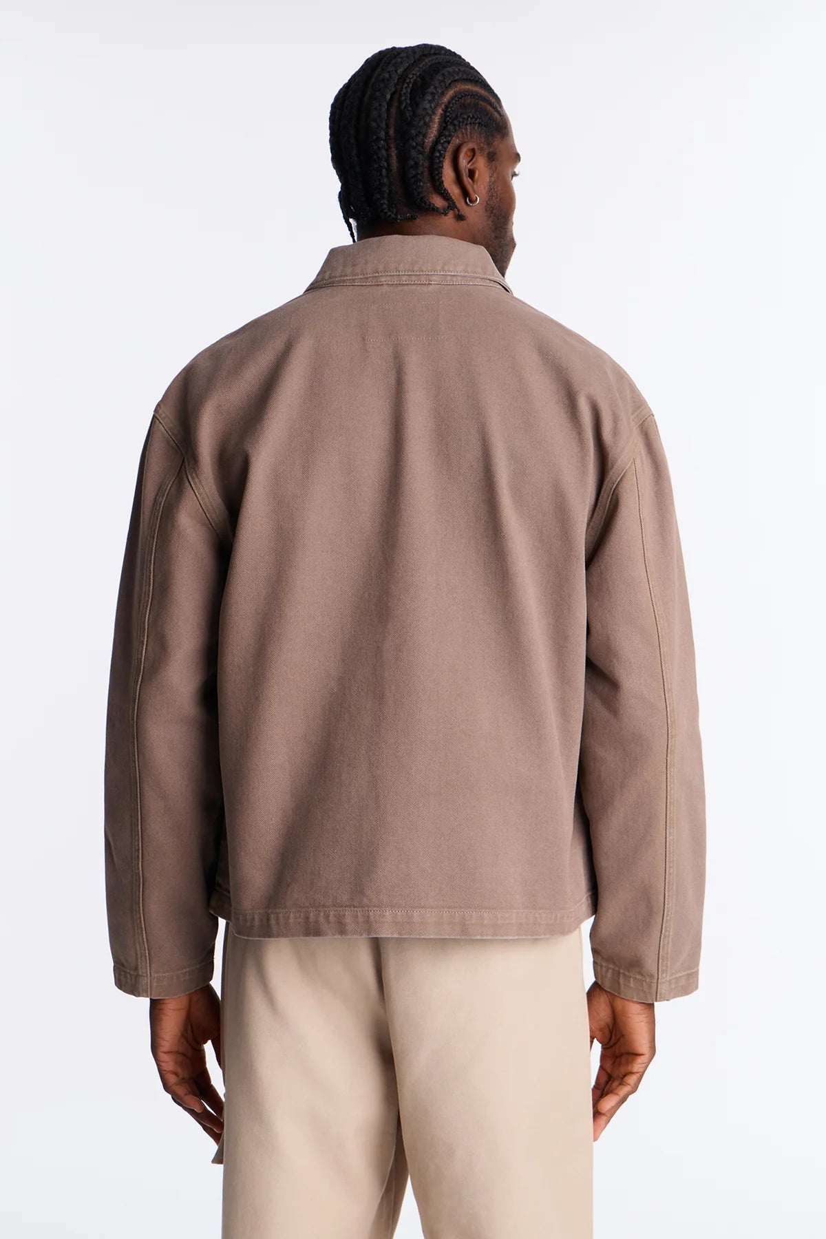 Relaxed Canvas Utility Work Jacket
