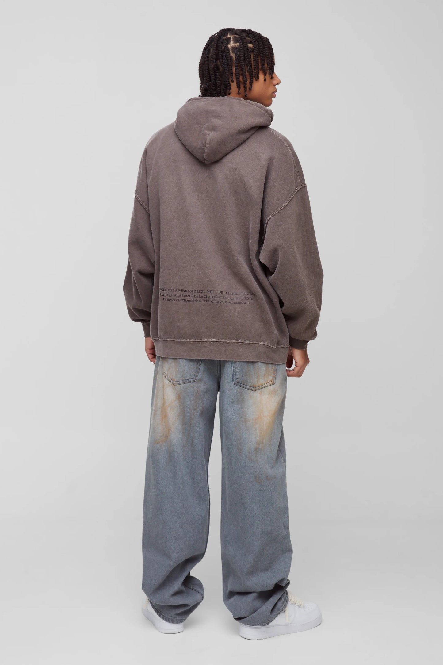 Oversized Renaissance Box Graphic Washed Hoodie