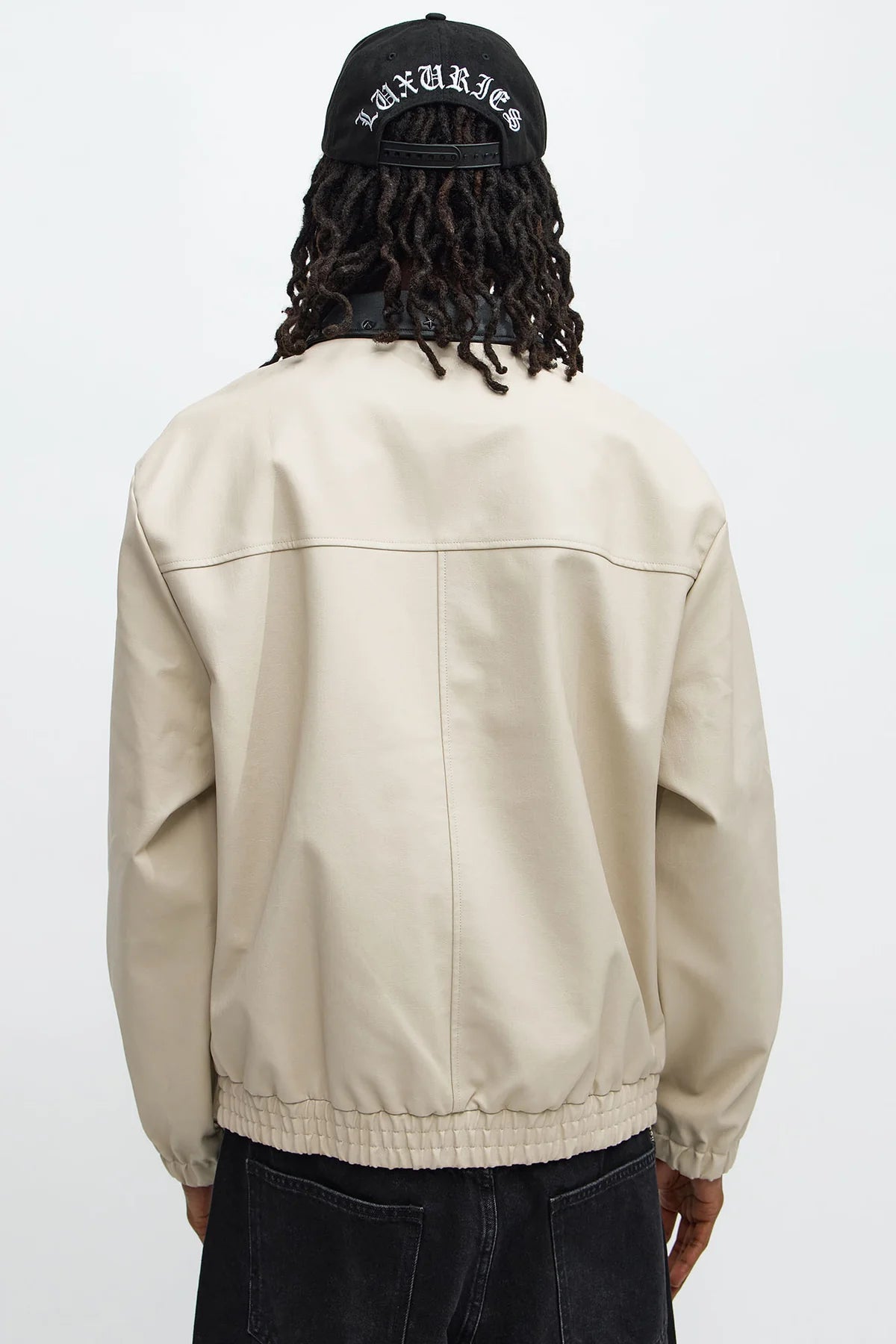 Studded Star Faux Leather Work Jacket