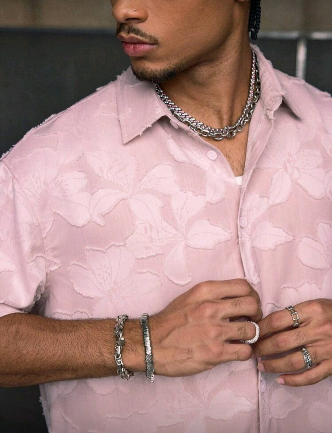 Short Sleeve Loose Fit Men Shirts