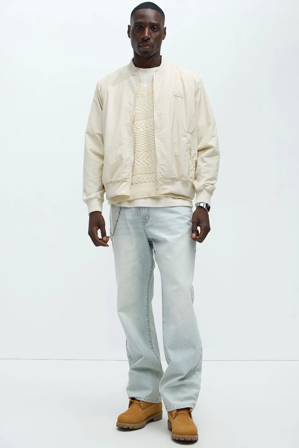 Miles Nylon Full Zip Bomber Jacket