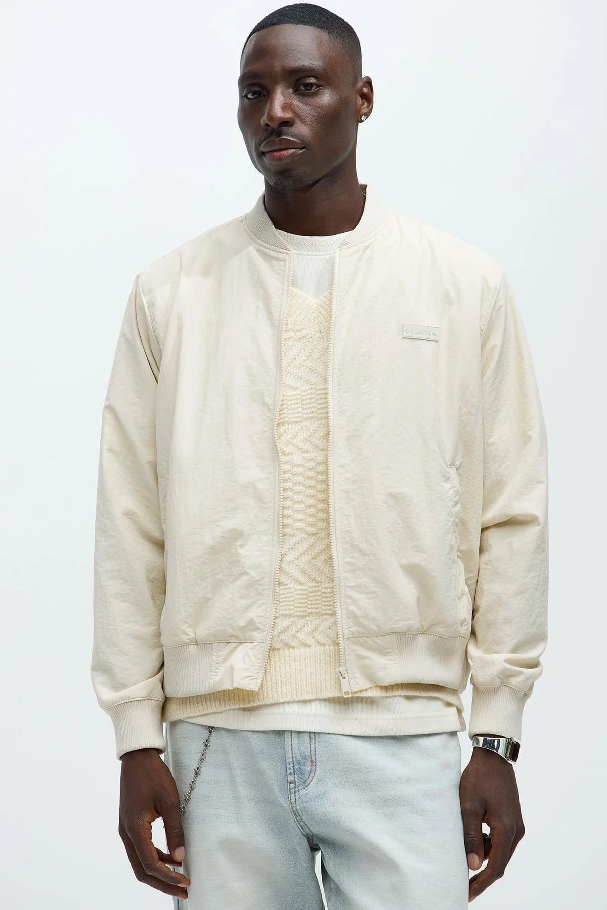 Miles Nylon Full Zip Bomber Jacket