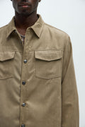 Faux Suede Shirt Jacket