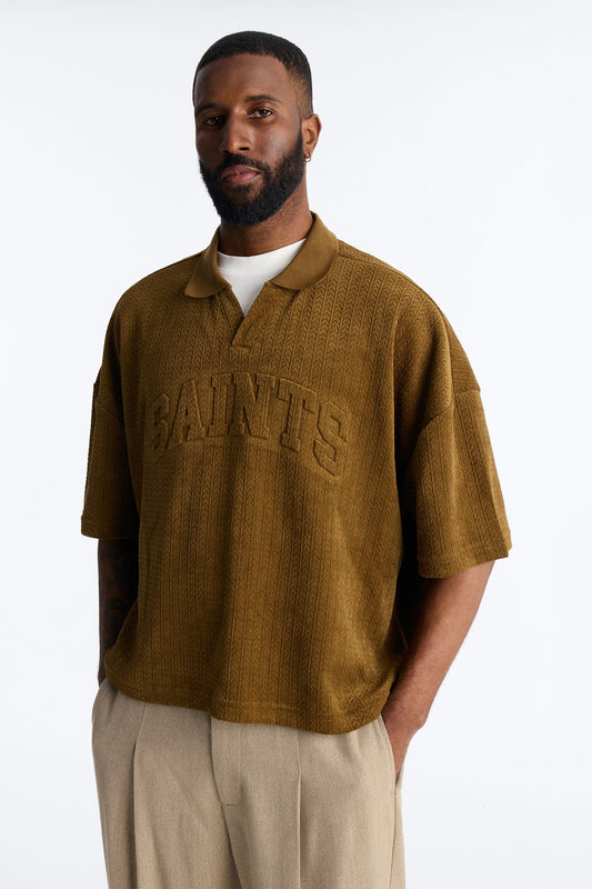 Boxy Cropped Lexington Saints Johnny Collar Polo