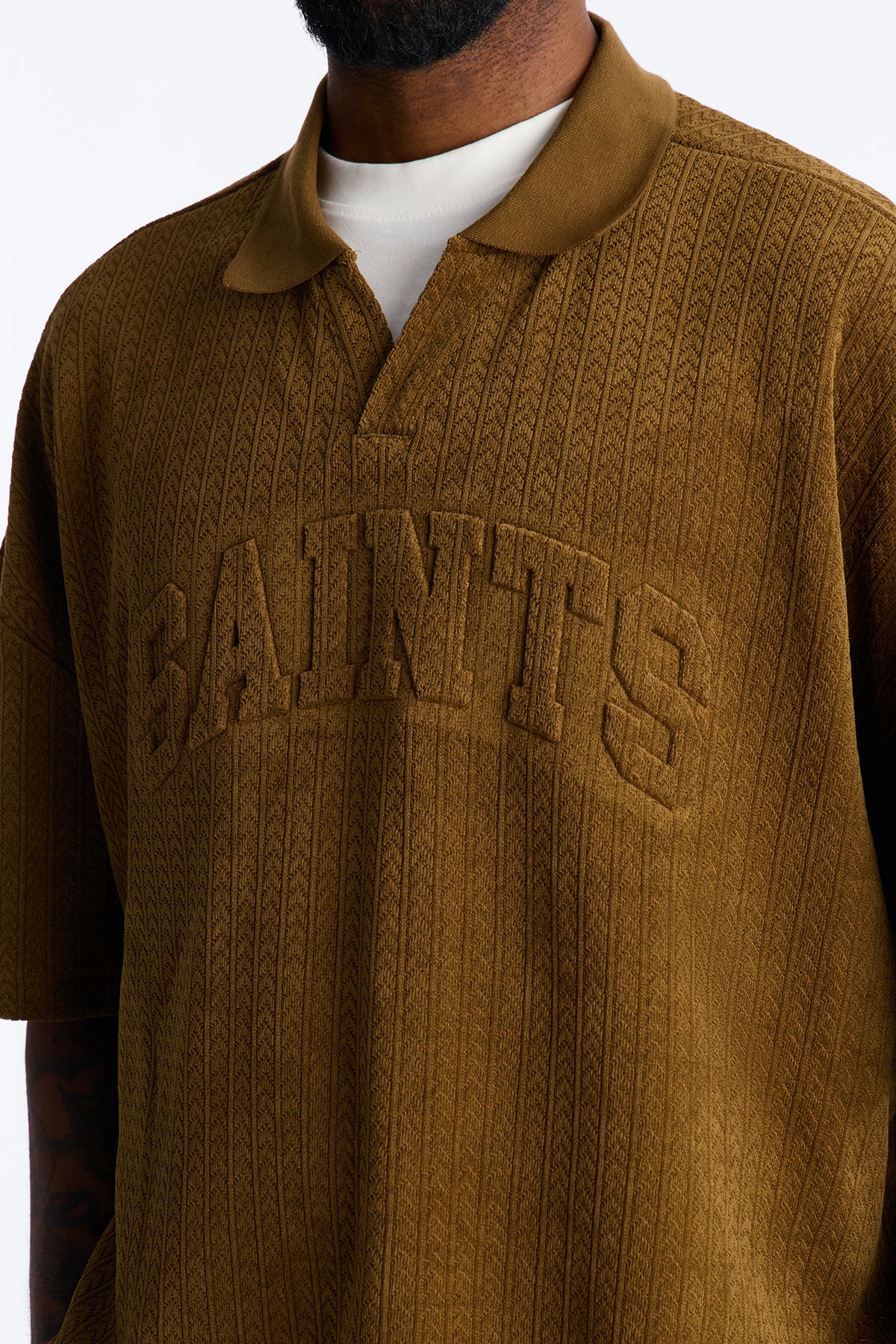 Boxy Cropped Lexington Saints Johnny Collar Polo