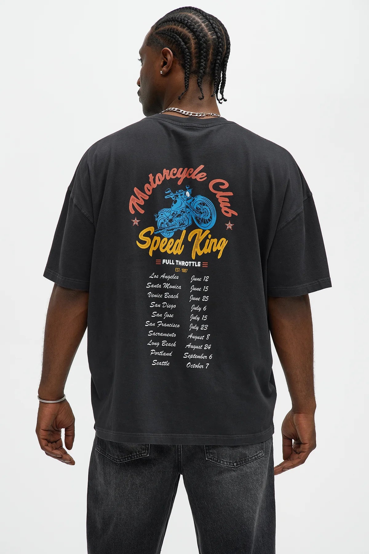 Motorcycle Club Speed King Oversized Short Sleeve Tee
