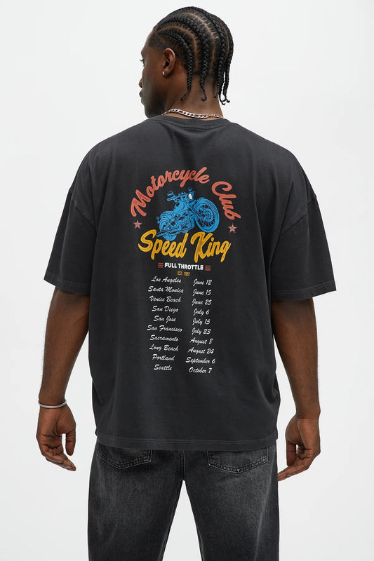 Motorcycle Club Speed King Oversized Short Sleeve Tee