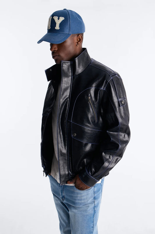 Pressure Reactive Faux Leather Moto Jacket