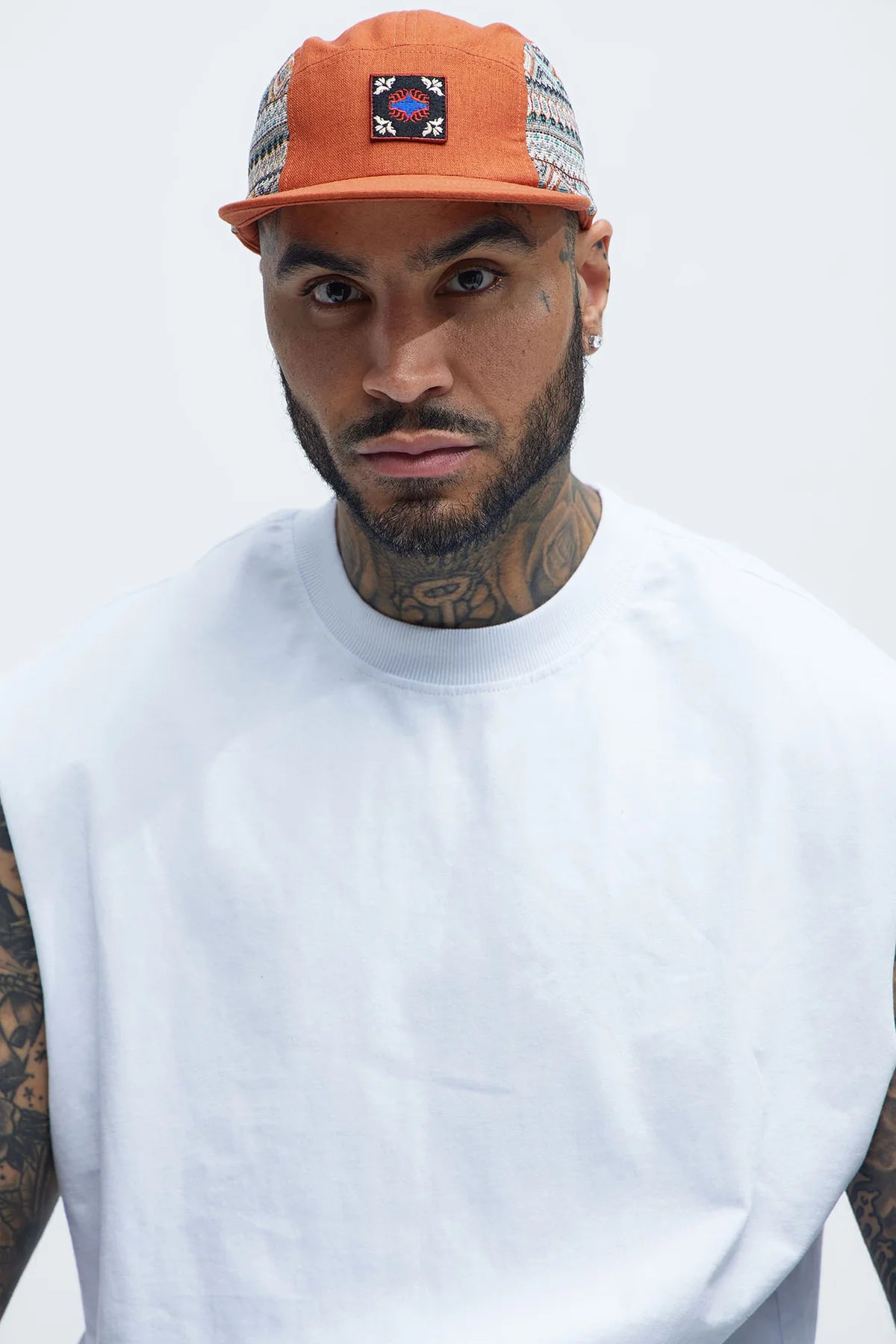 Embroidered Multi Media 5 Panel Strapback Hat