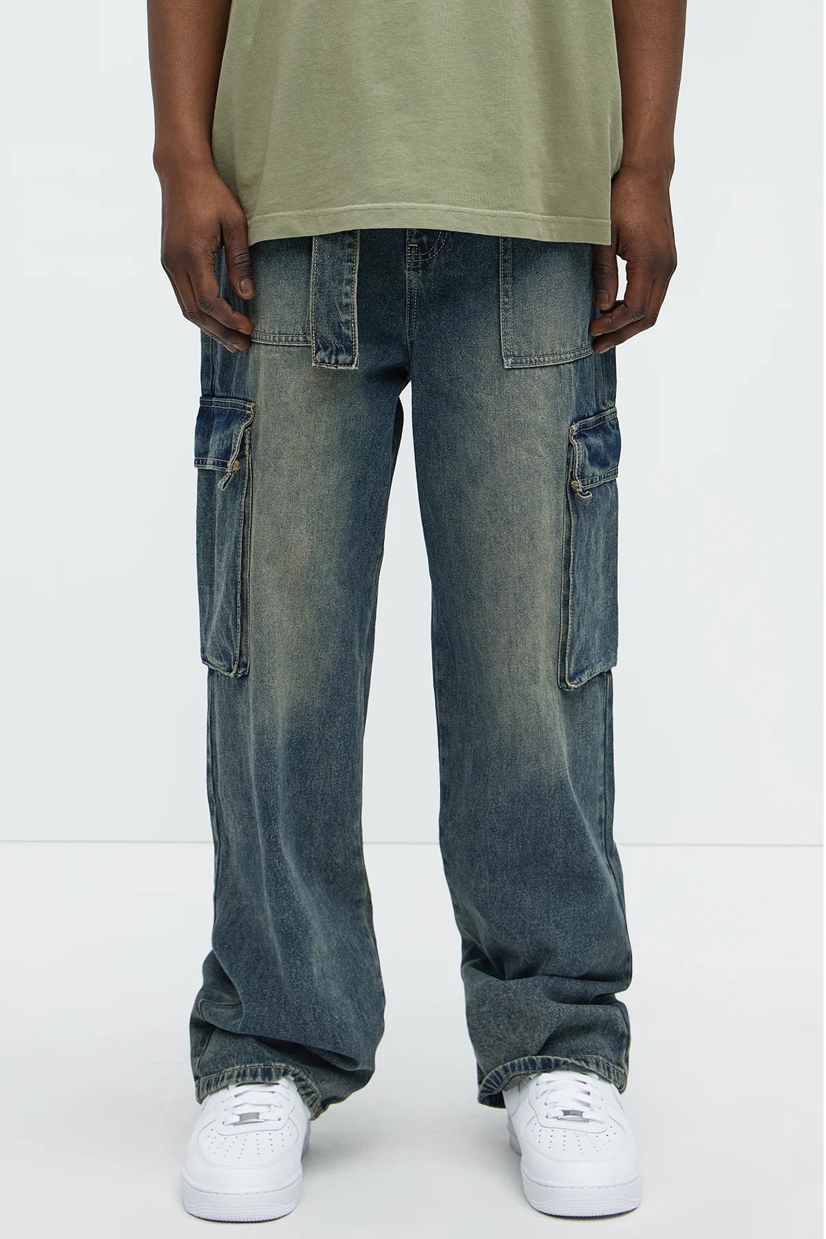 Tied Up Cargo Baggy Jeans