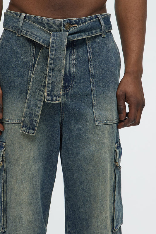 Tied Up Cargo Baggy Jeans