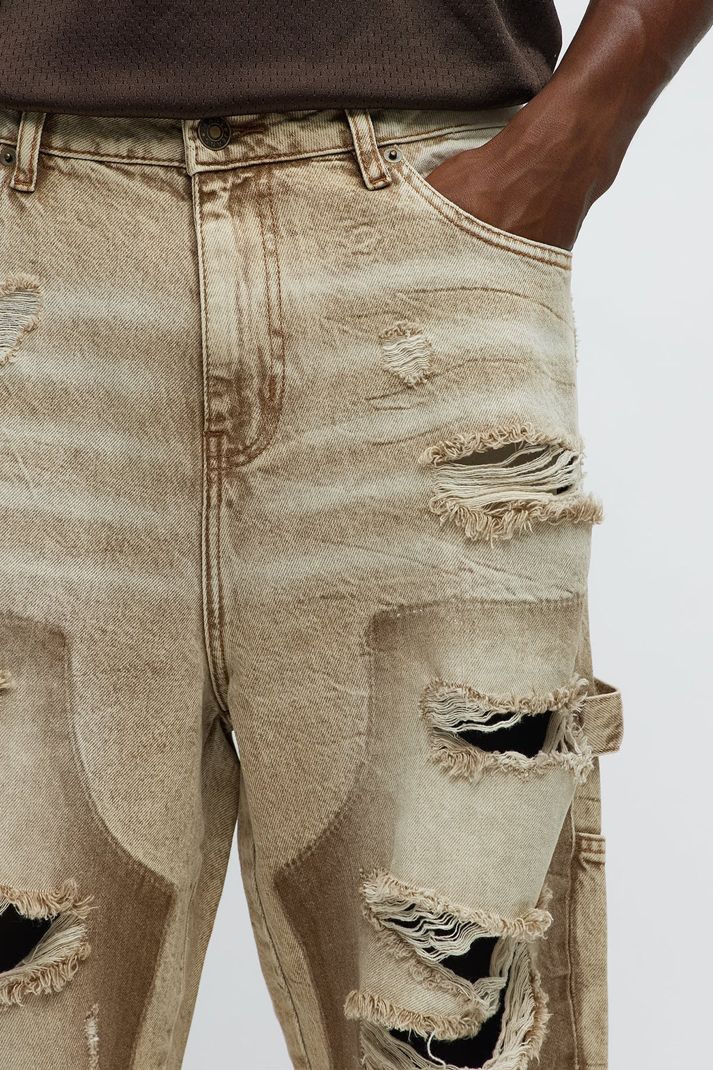 Fall Black Distressed Carpenter Baggy Jeans