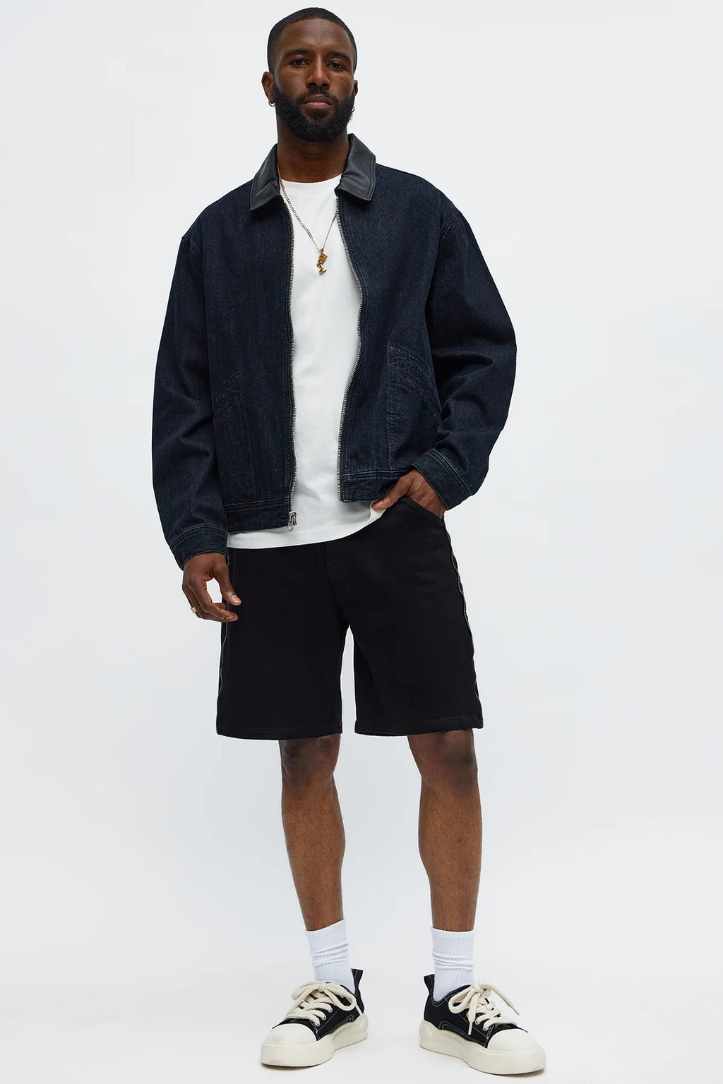 Contrast Collar Denim Jacket