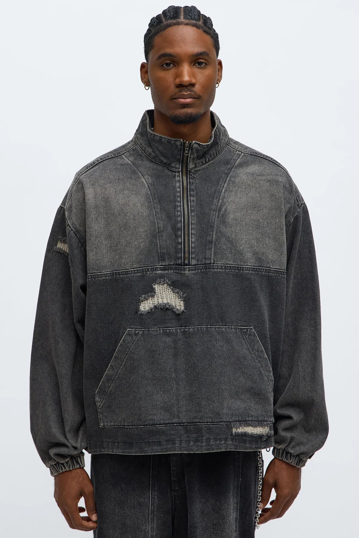 Oversized Underground Distressed Anorak Jacket