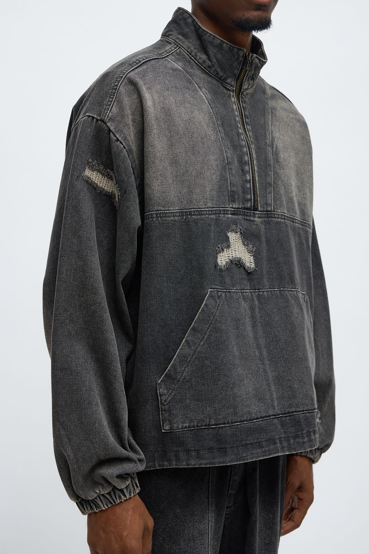 Oversized Underground Distressed Anorak Jacket