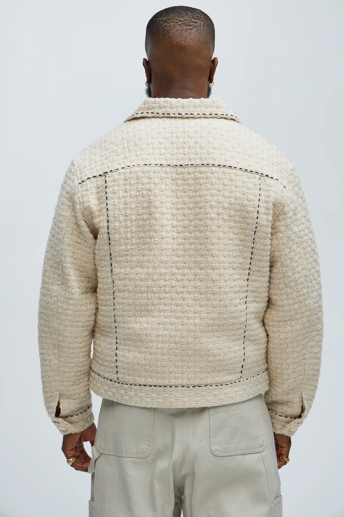 Beverly Tweed Contrasting Stitch Trucker Jacket