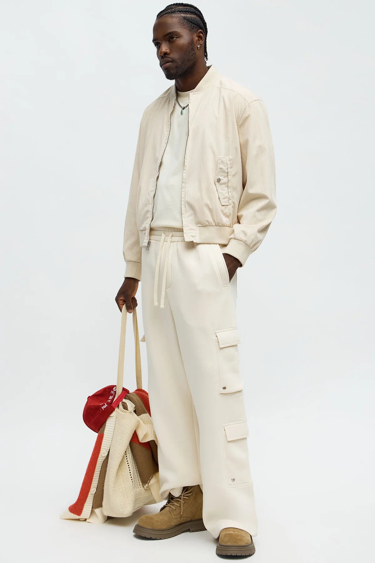Baggy Eyelet Cargo Sweatpants