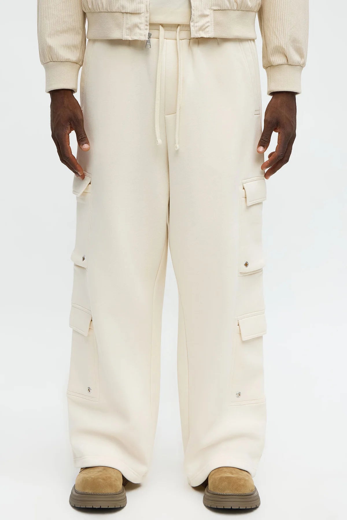 Baggy Eyelet Cargo Sweatpants