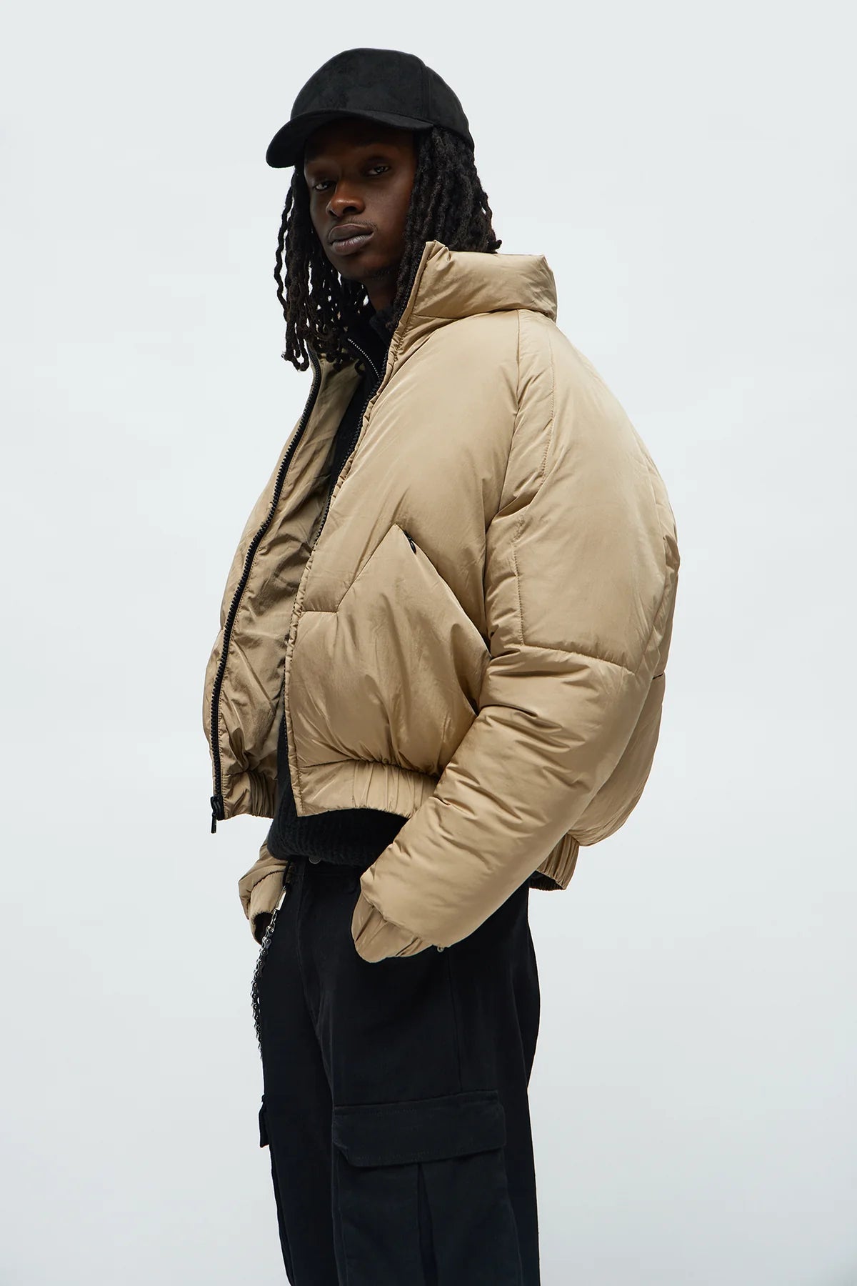 Cropped Look At Me Paneled Puffer