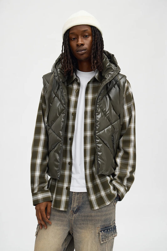 Cropped Quilted Hooded Puffer Vest