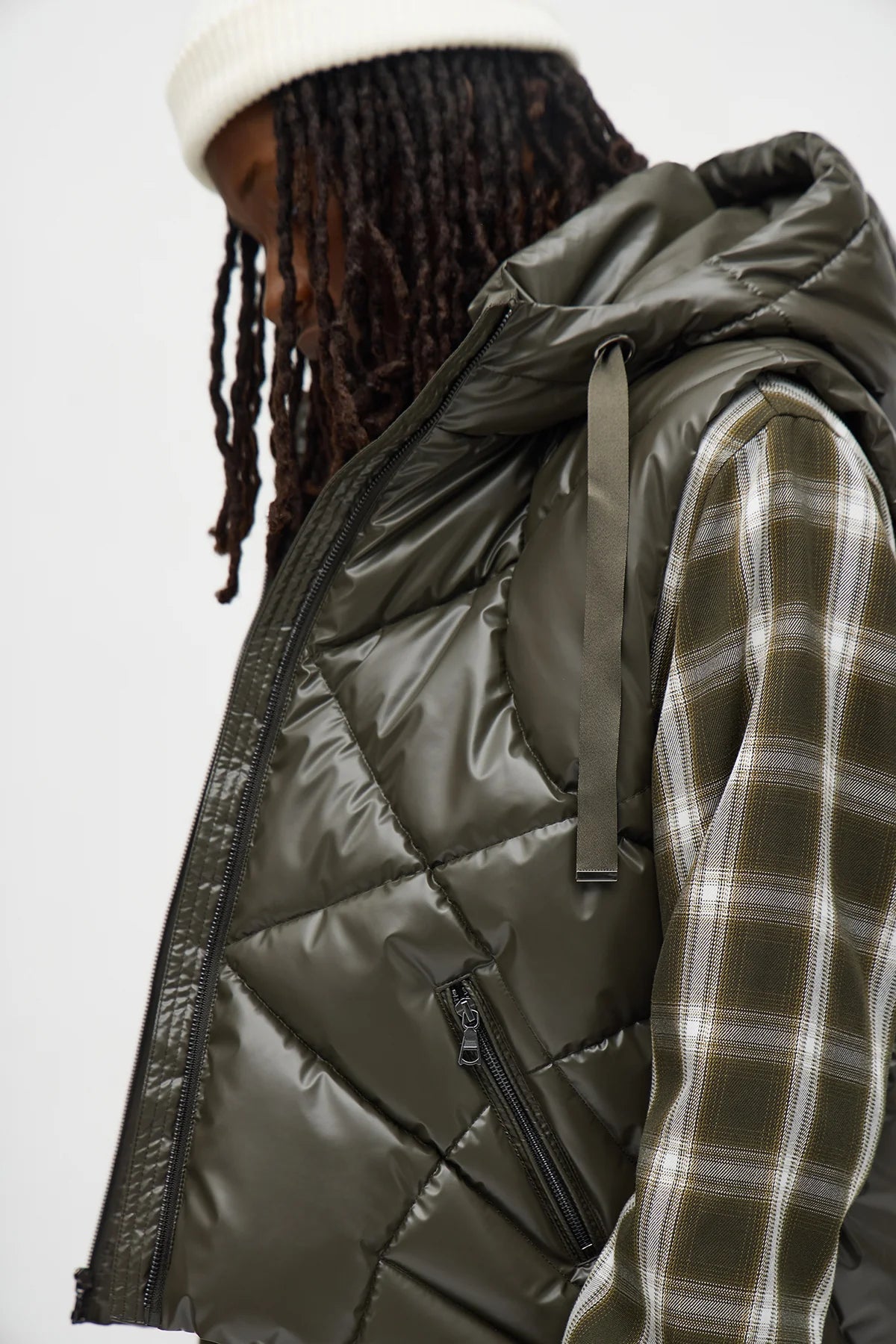 Cropped Quilted Hooded Puffer Vest