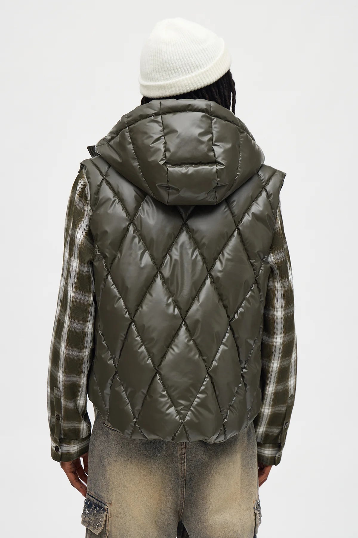 Cropped Quilted Hooded Puffer Vest