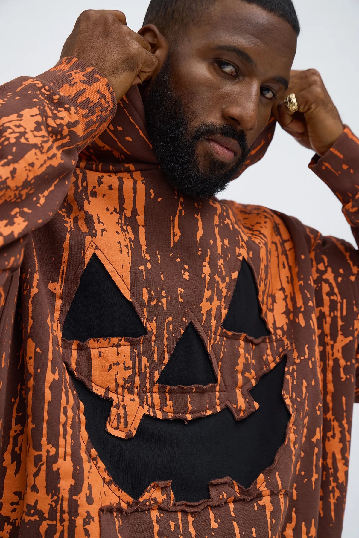 Pumpkin Camo Oversized Hoodie