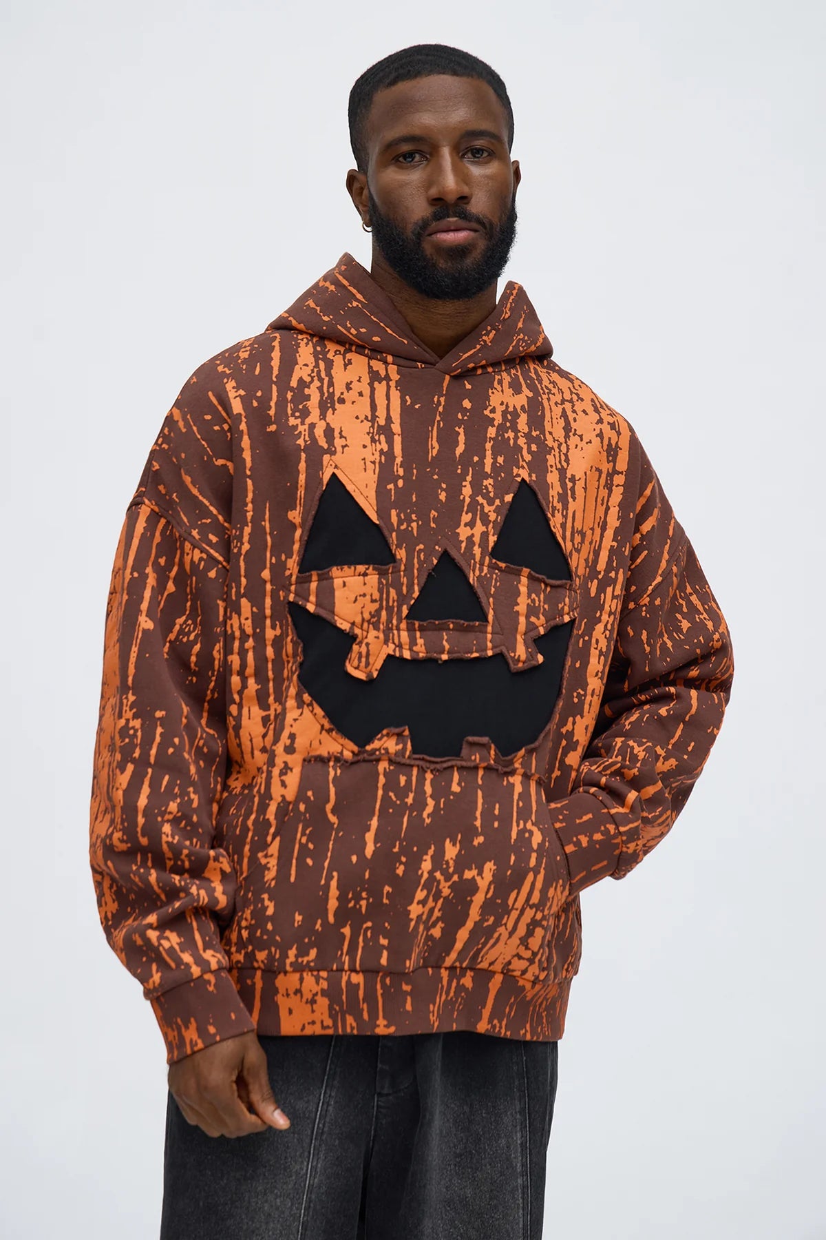 Pumpkin Camo Oversized Hoodie