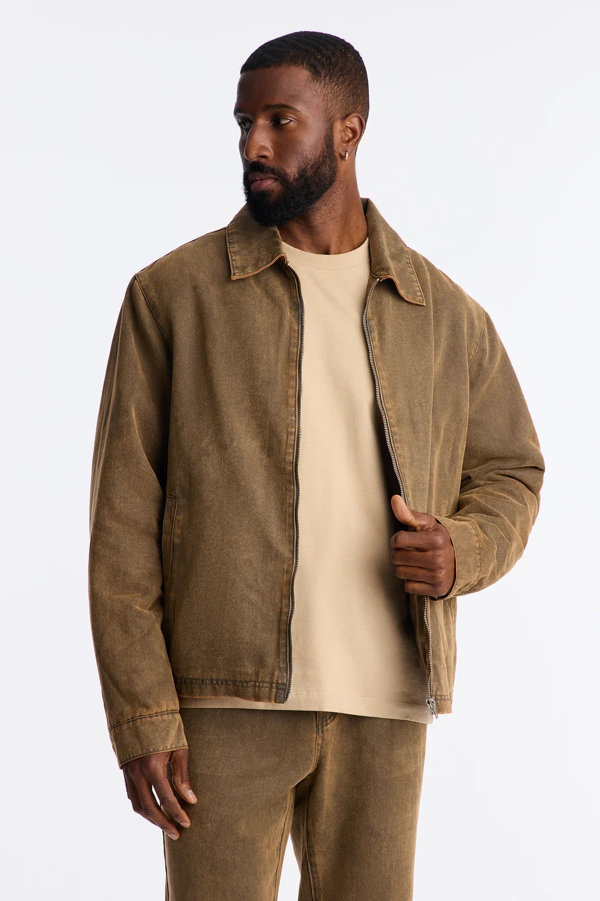 Flocked Zip Work Jacket