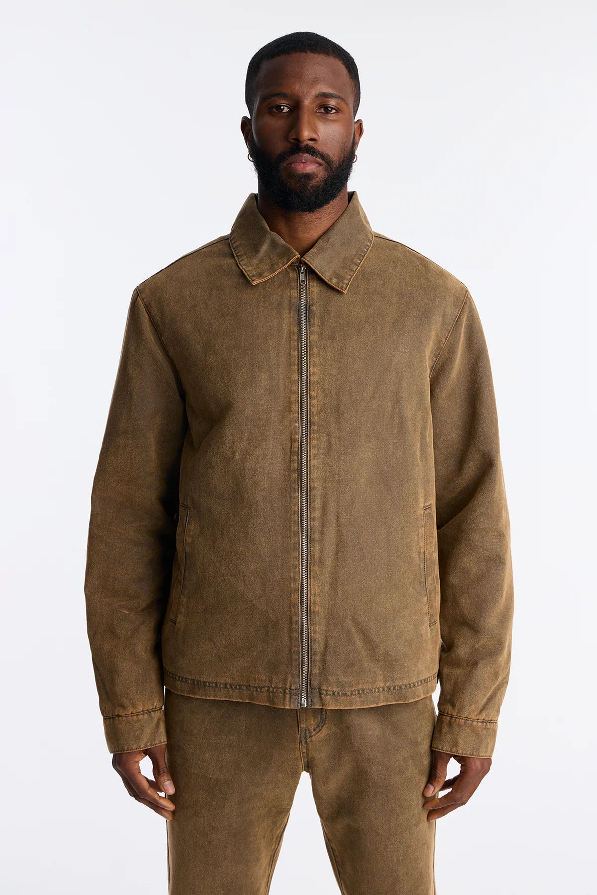 Flocked Zip Work Jacket