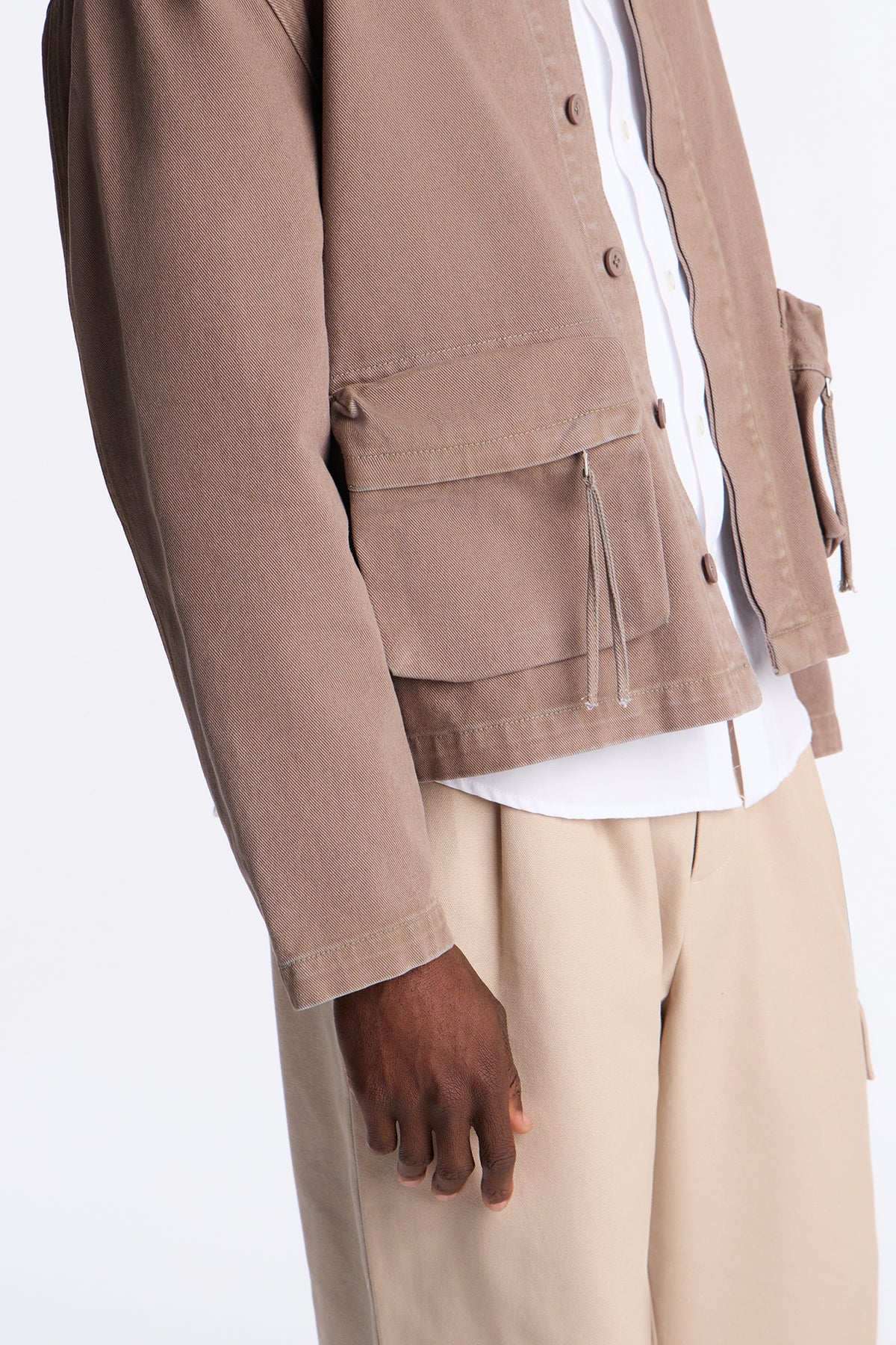Relaxed Canvas Utility Work Jacket