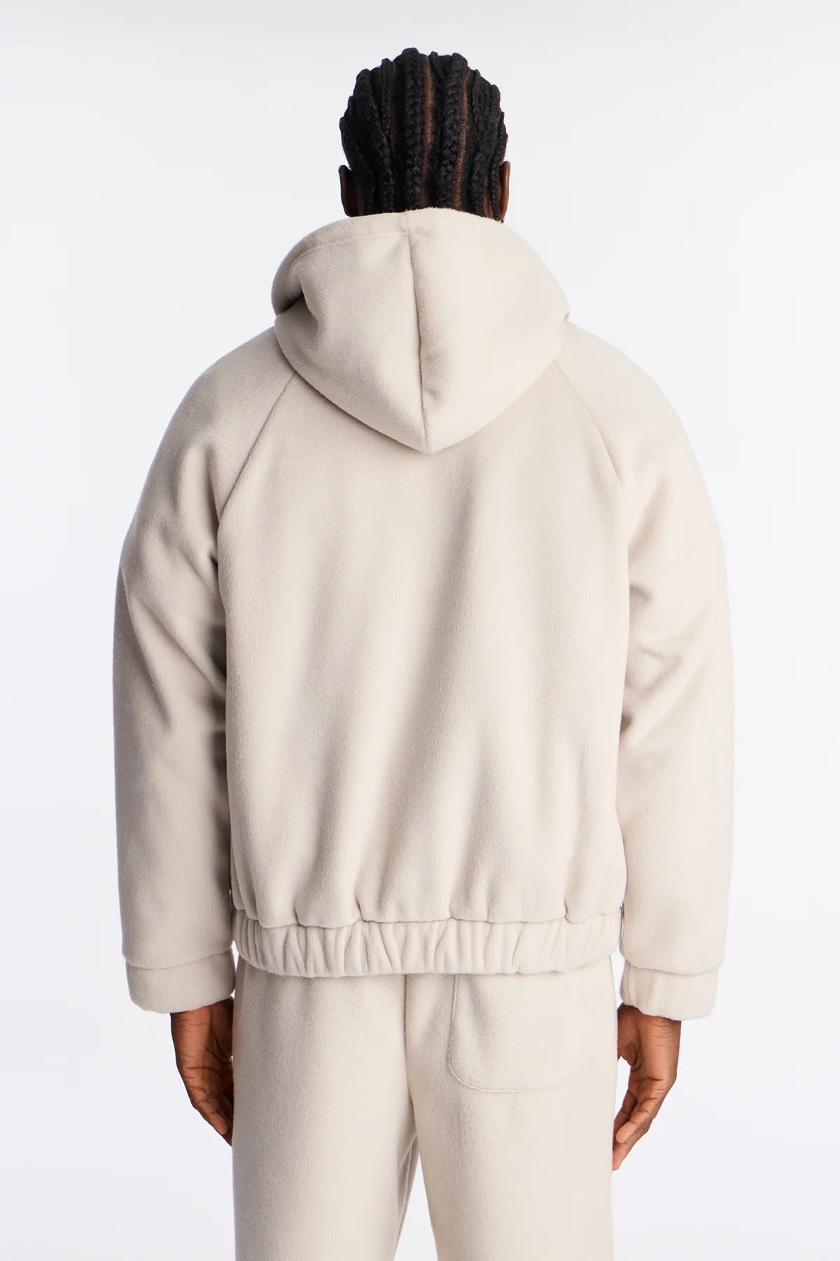 Fuzzy Textured Premium Zip Up Hoodie
