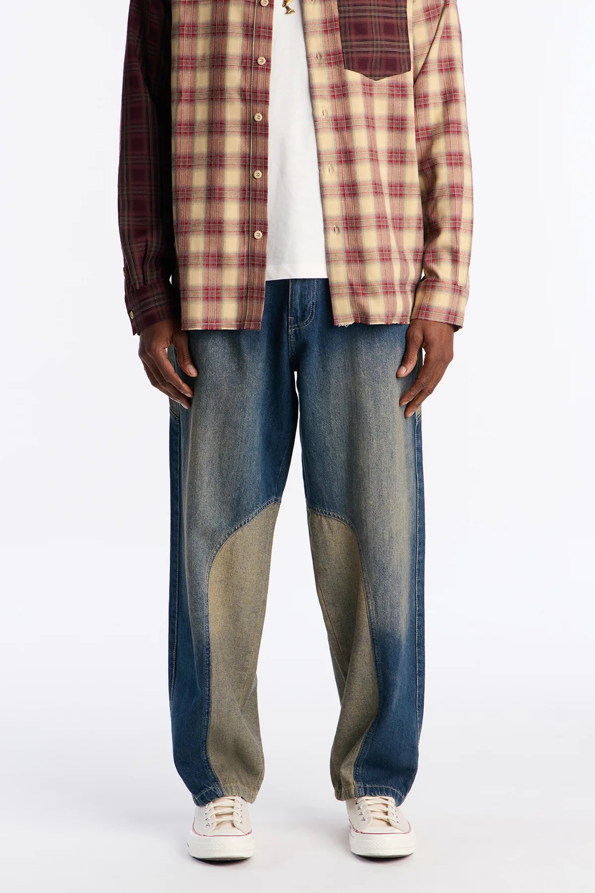 Barrel Outside In Color Block Jean