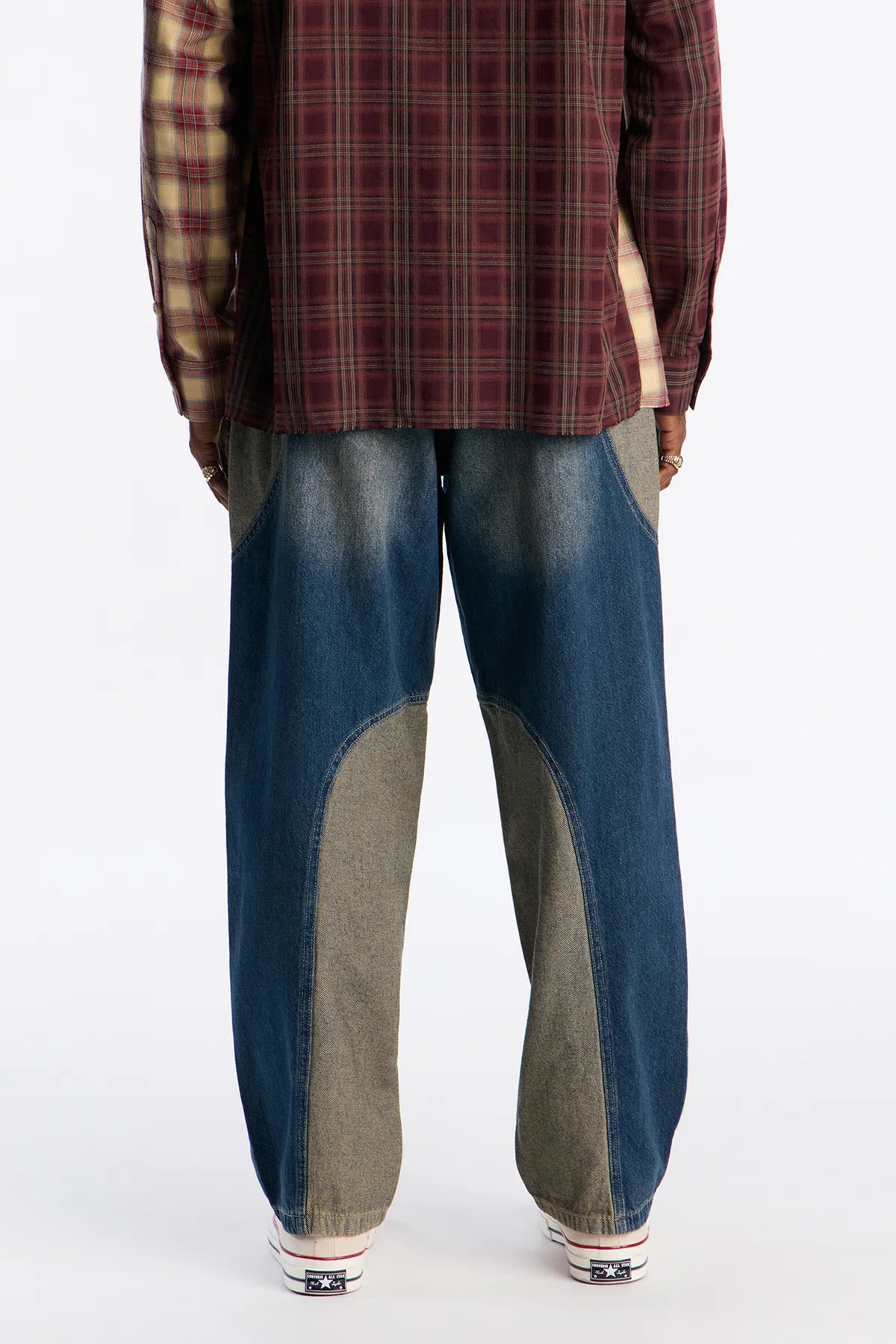 Barrel Outside In Color Block Jean
