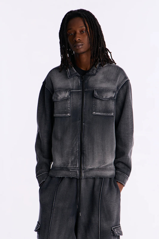 Heavy Wash Relaxed Fleece Jacket