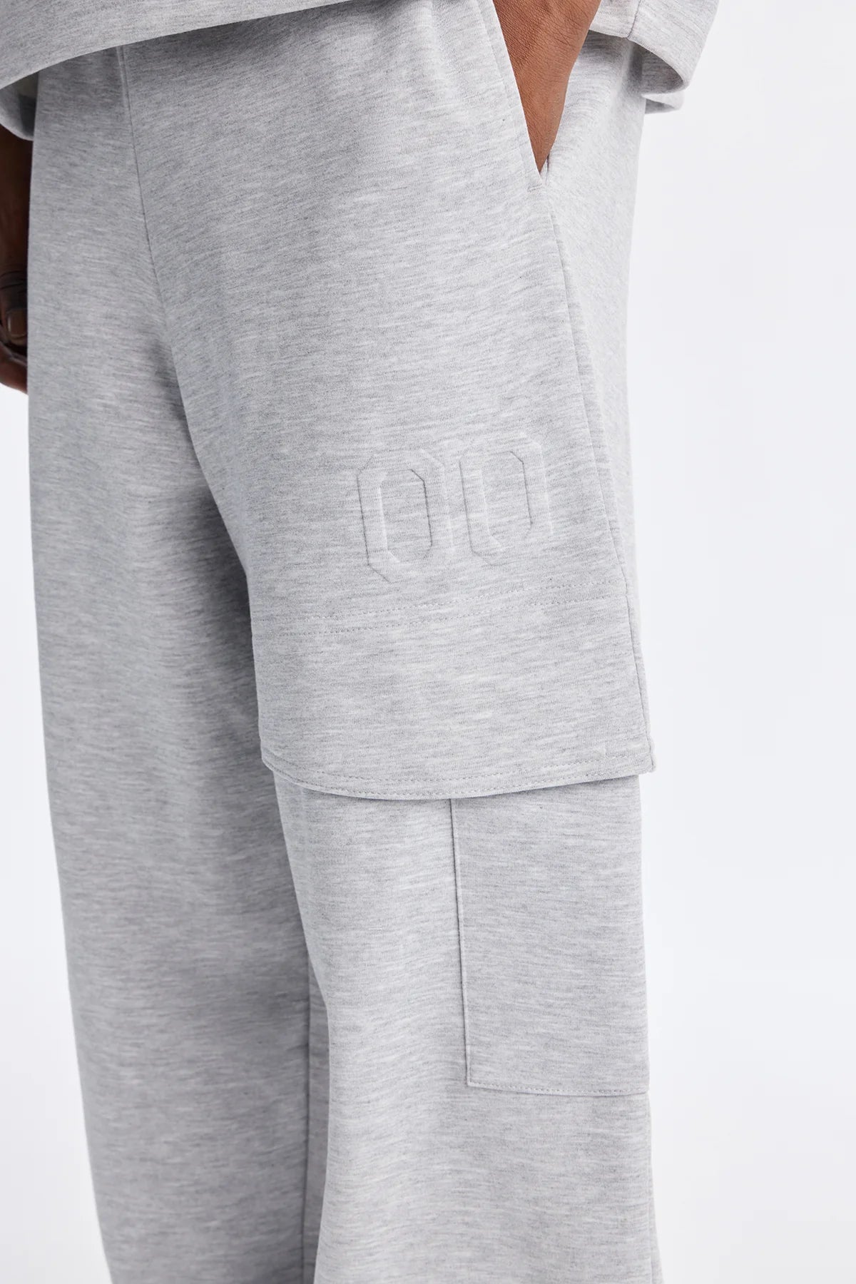 Structured Fleece Embossed Cargo Joggers