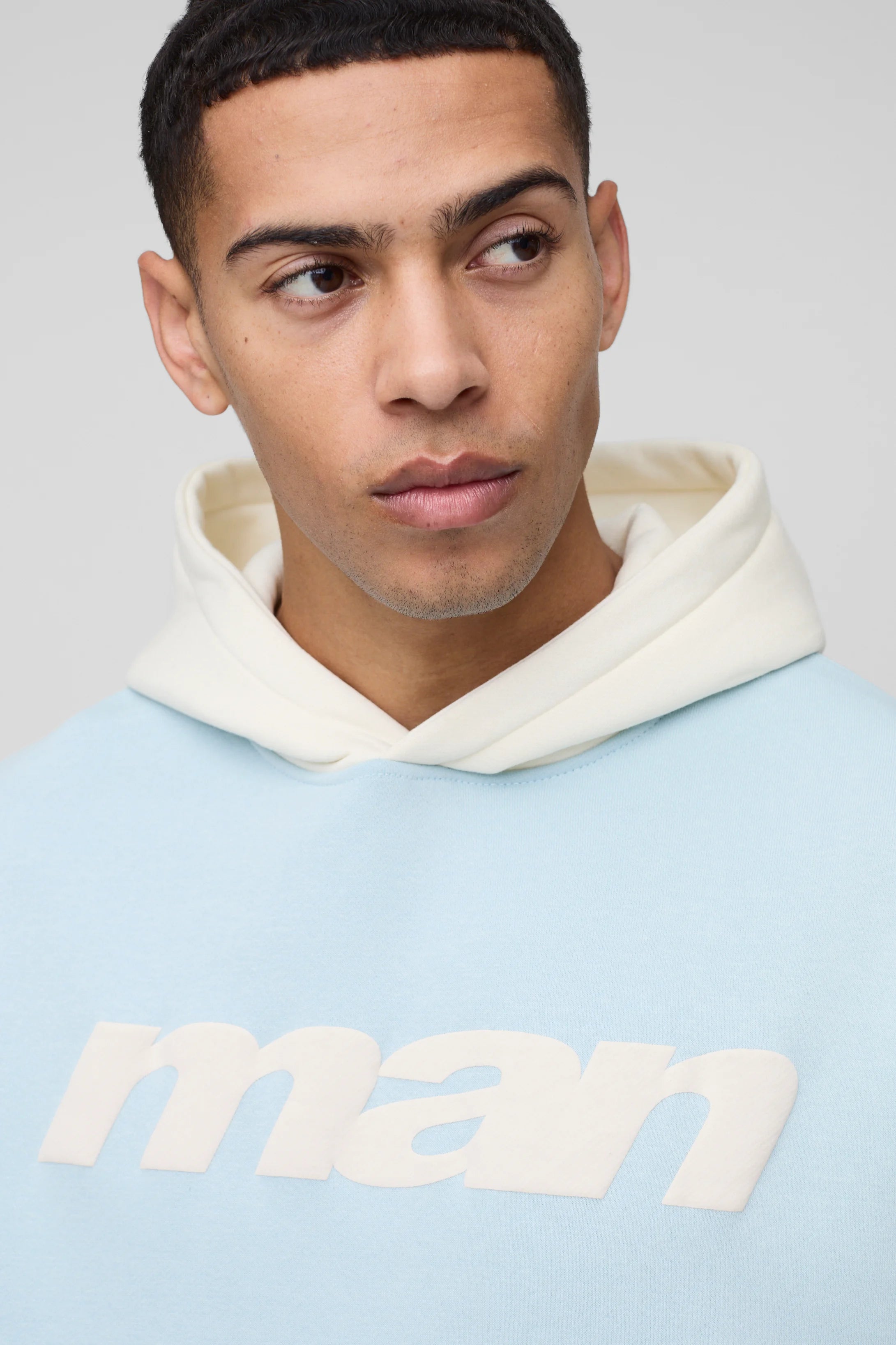 Oversized Boxy Man Colour Block Hoodie