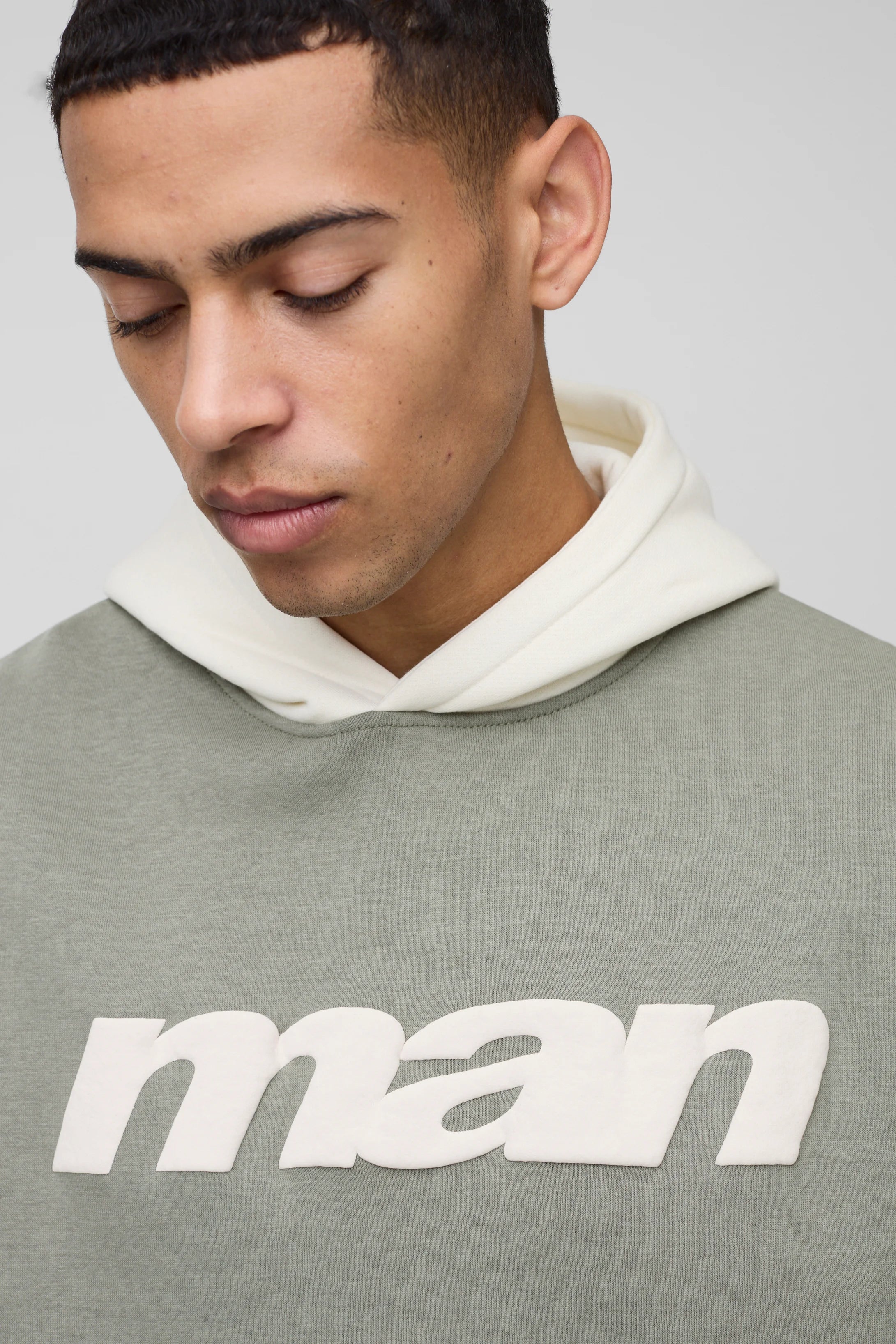 Oversized Boxy Man Colour Block Hoodie