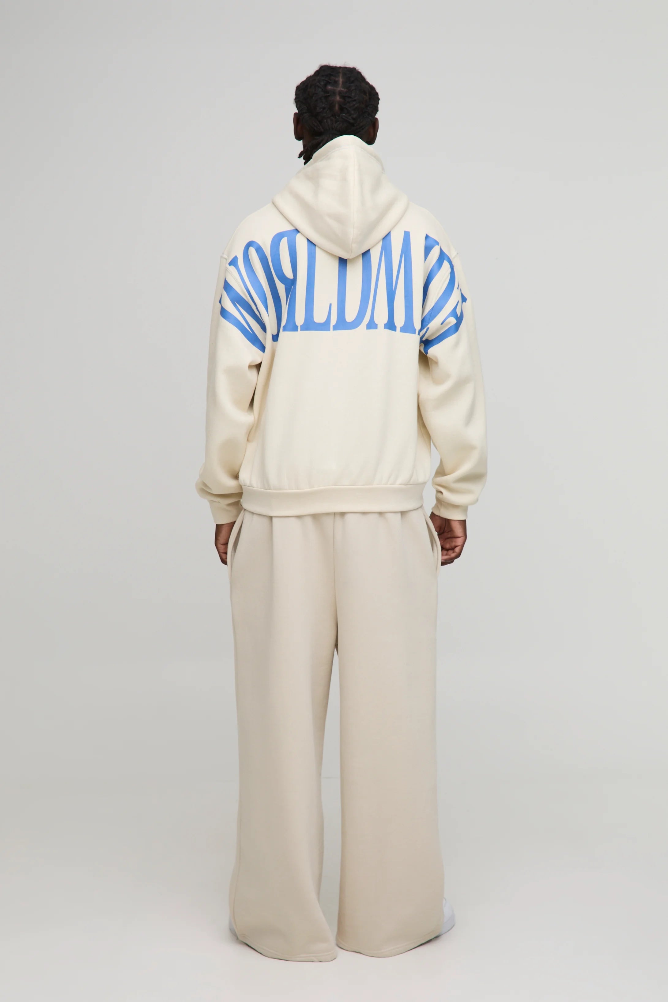 Oversized Boxy Worldwide Contrast Stitch Hoodie