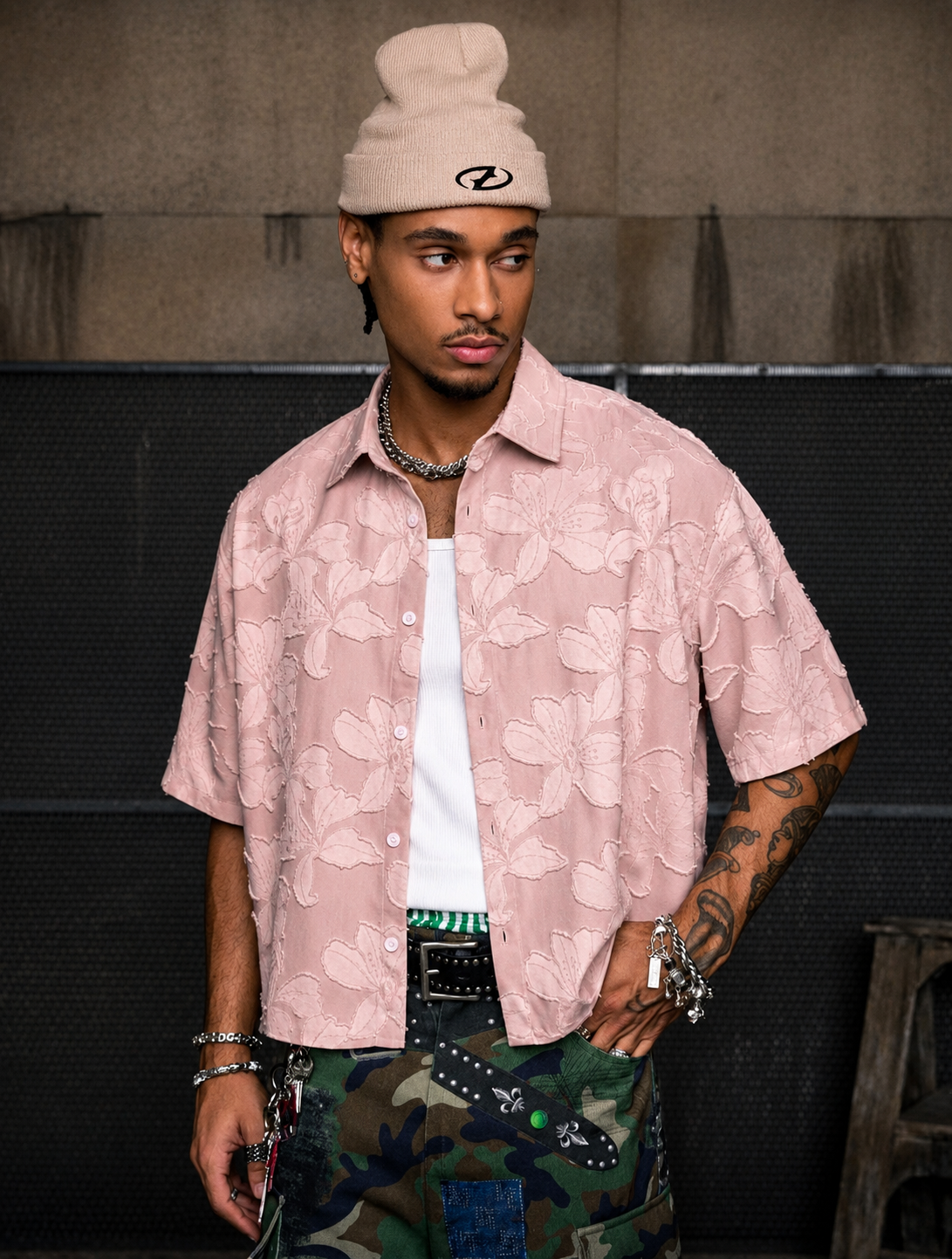Short Sleeve Loose Fit Men Shirts