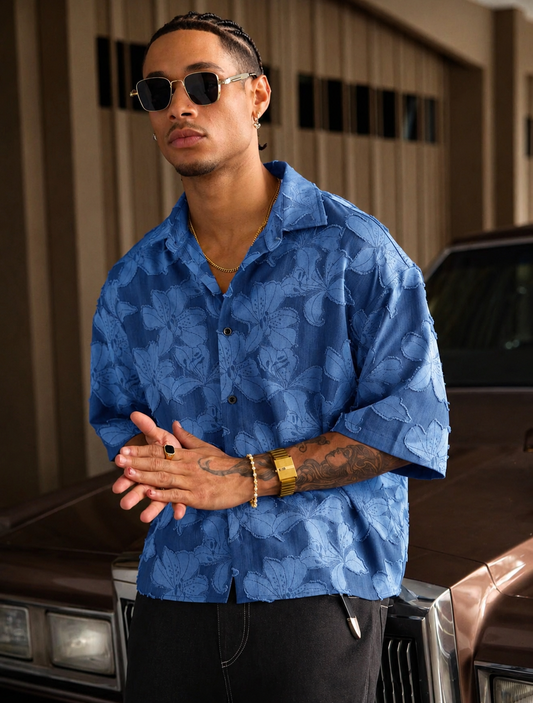 Short Sleeve Loose Fit Men Shirt