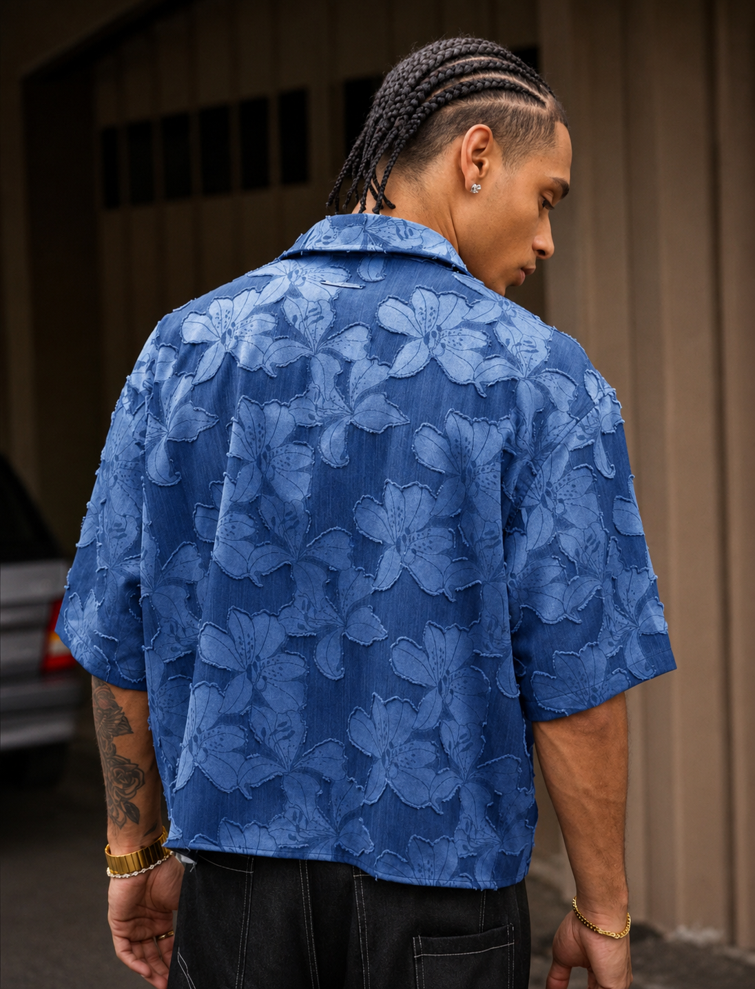 Short Sleeve Loose Fit Men Shirt