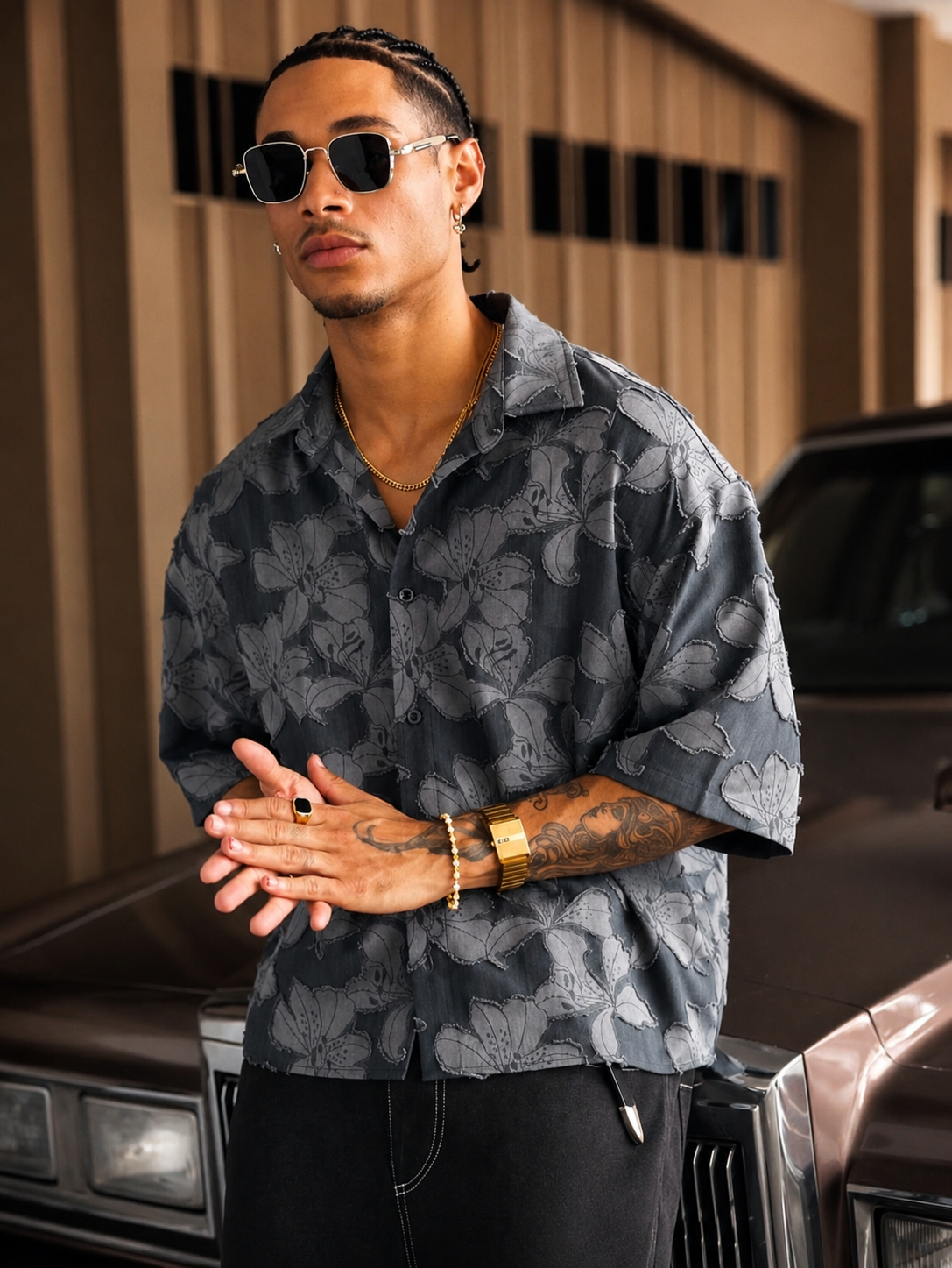 Short Sleeve Loose Fit Men Shirts