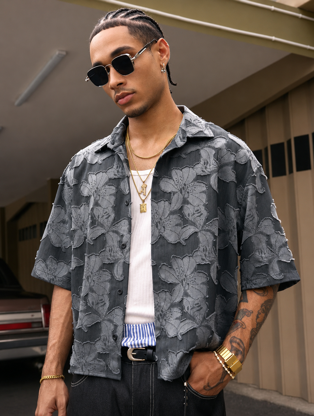 Short Sleeve Loose Fit Men Shirts