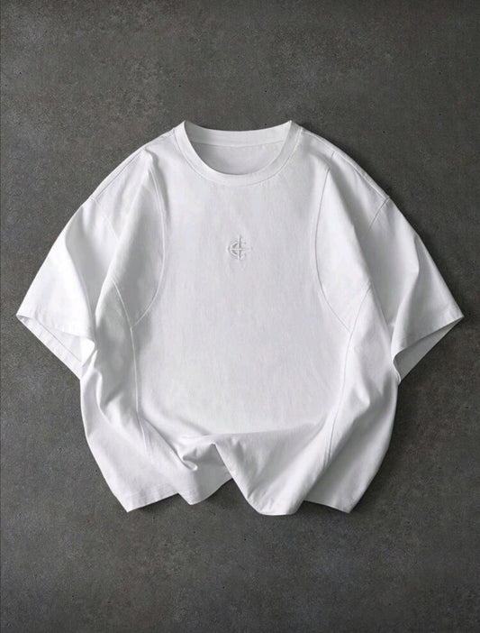 Men's Casual Embroidered Washed Short Sleeve T-Shirt