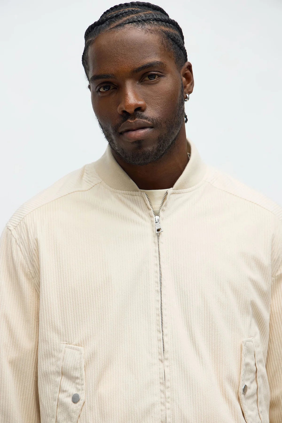 Relaxed Corduroy Rugged Bomber Jacket