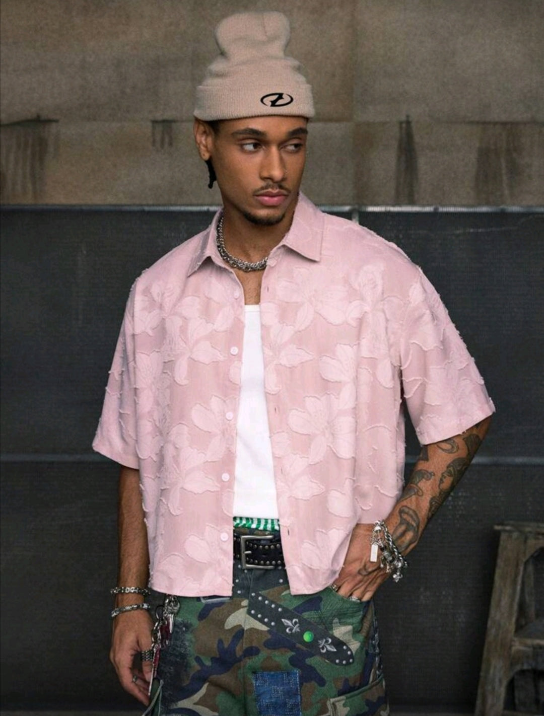 Short Sleeve Loose Fit Men Shirts